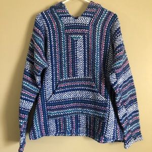 Baja Joe Hoodie, BOHO Hoodie, Medium, Blue